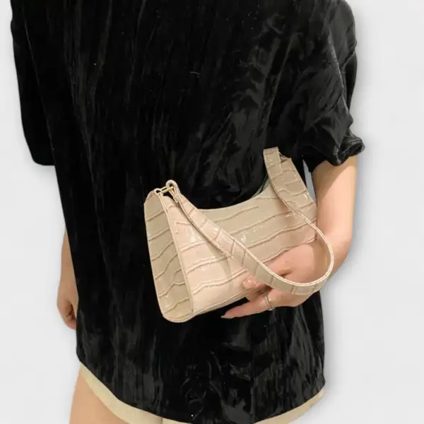 Structured Foldover Leather Handbag
