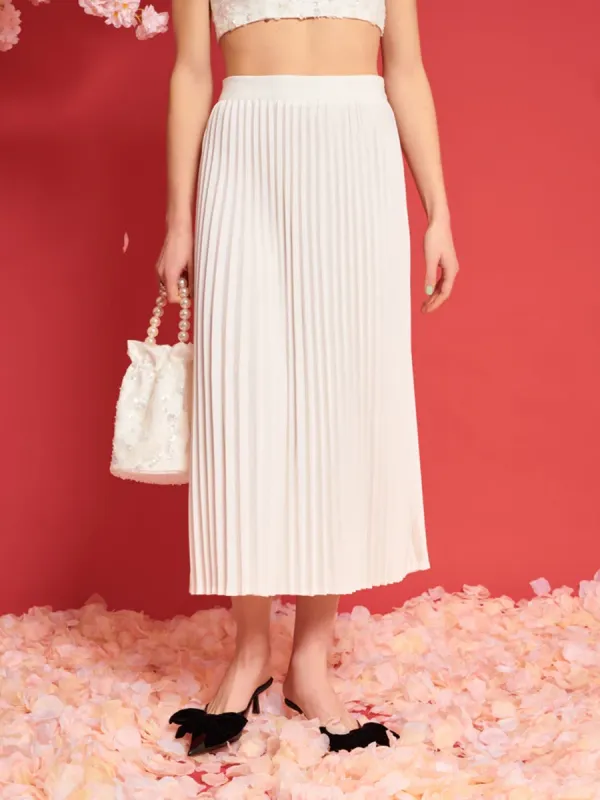 Pleated Midi Skirt