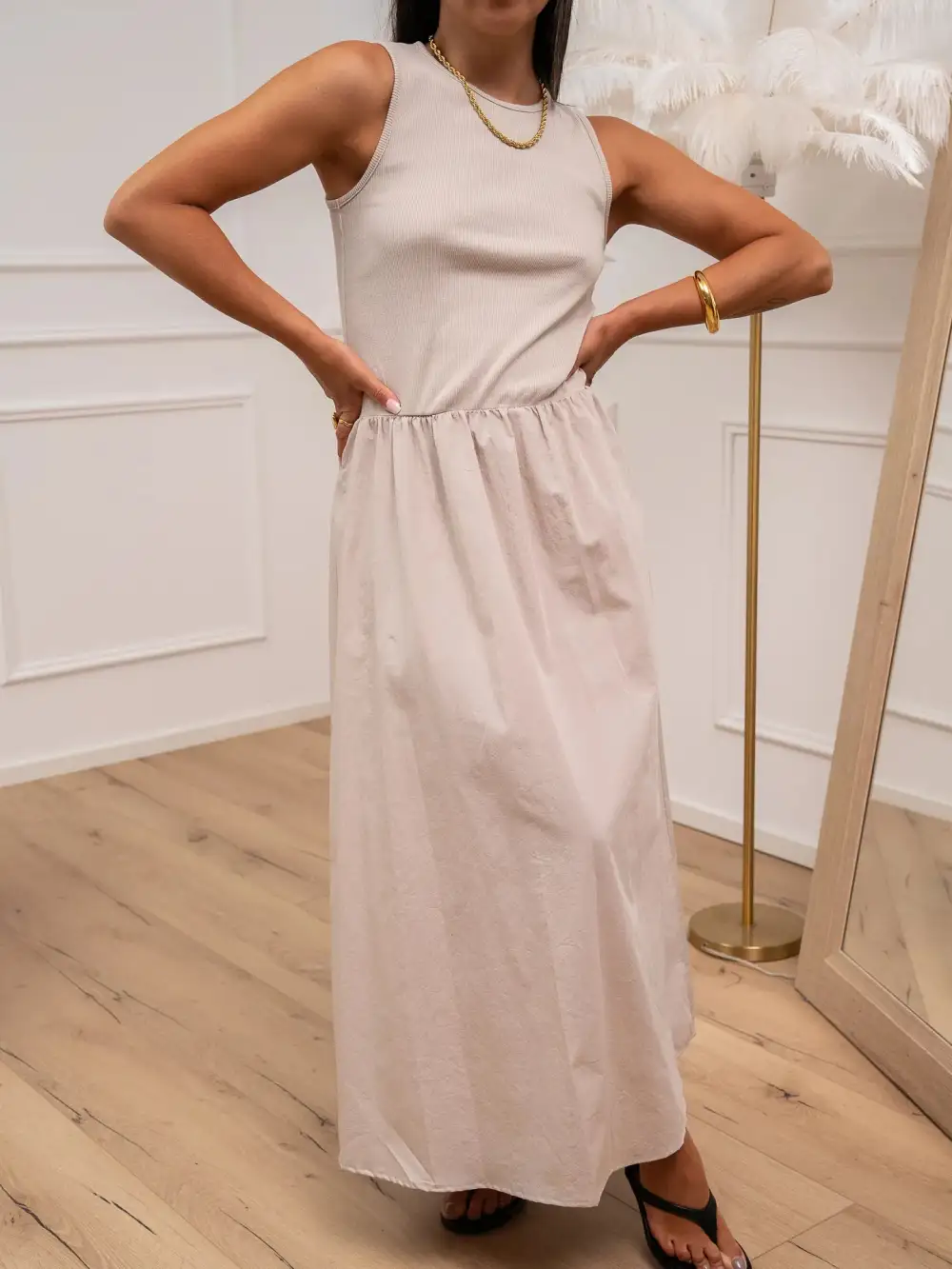 Gardenia Flowing Midi Cotton Skirt