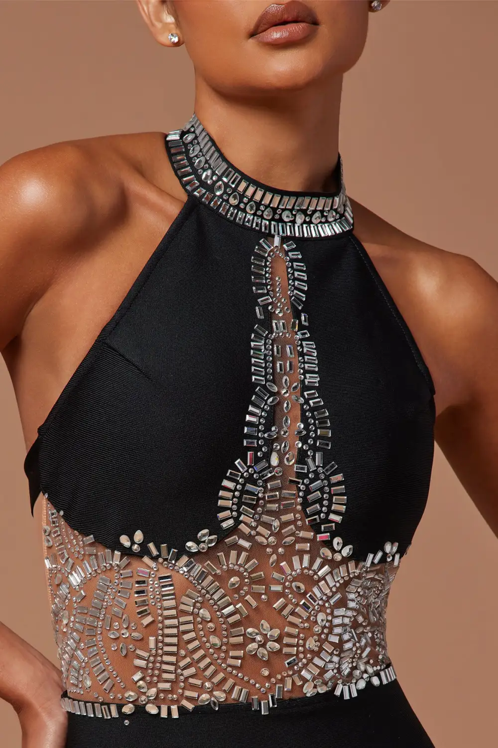 Amira Embellished Gown - Black