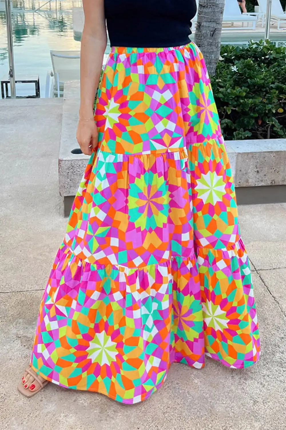 Maxi Floral Abstract Skirt