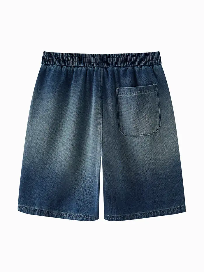 Men's Denim Washed Denim Shorts