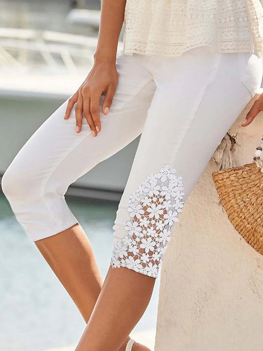 Women's White Skinny Casual Pants