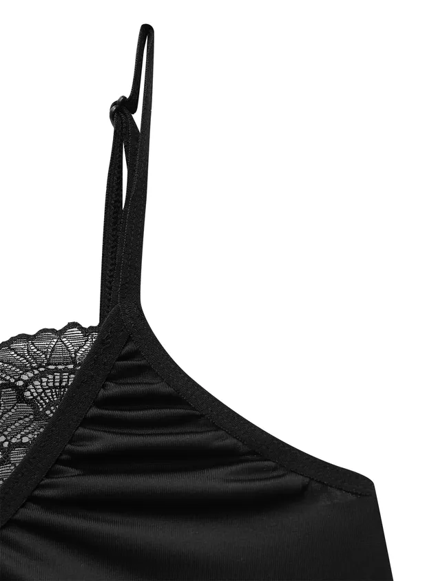 Lace Edge Sexy Perspective Plus Suspender Vest Bottomed Bra