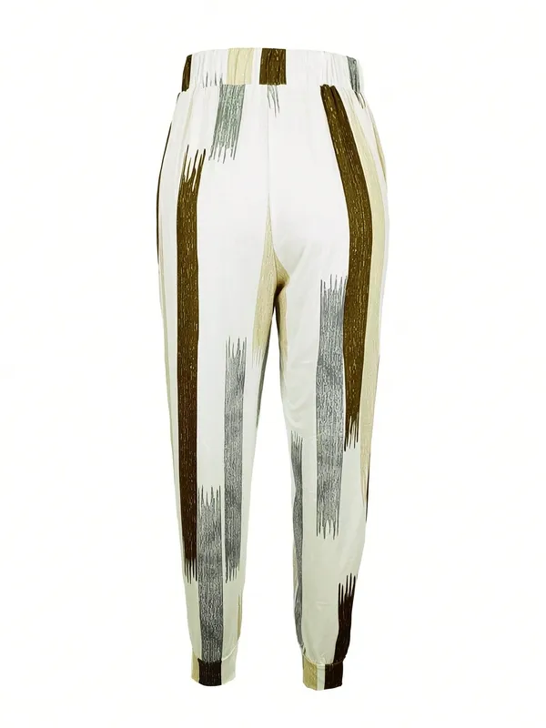 Women's Striped Drawstring Trousers
