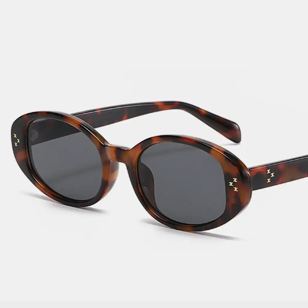 Polished Oval Frame Sunglasses