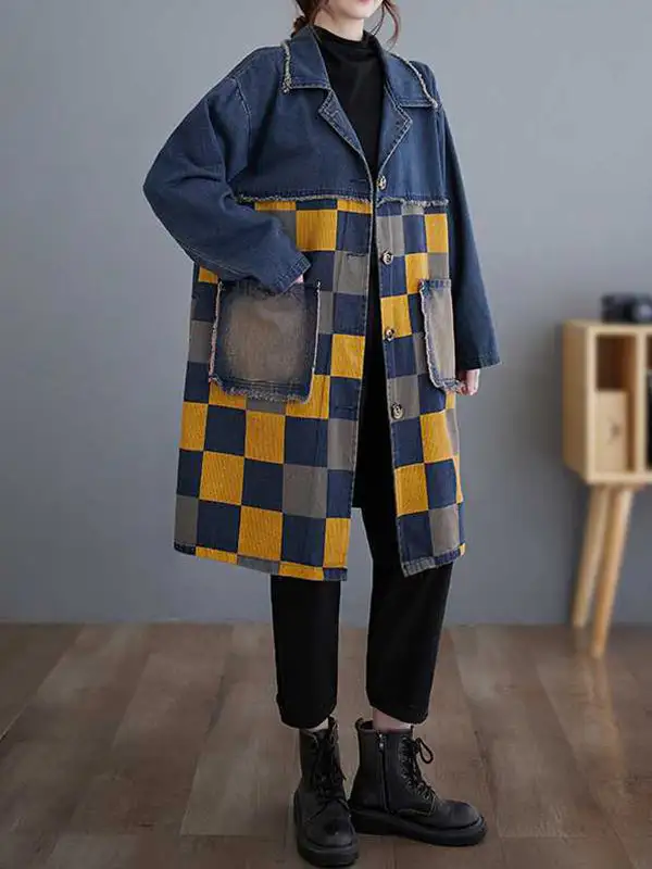 Denim Plaid Jacket