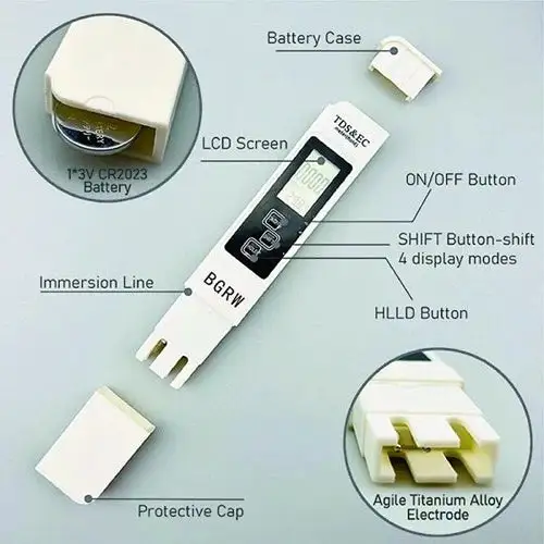 TDS Water Quality Tester Pen for Drinking Water, High Precision Mineral Test Meter, Multifunctional Home Testing Pen