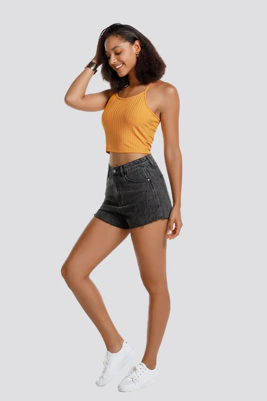 Ribbed Knit Cami Crop Top