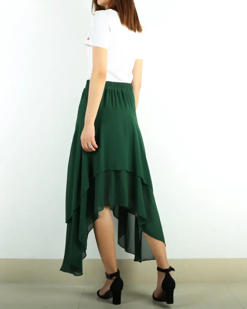 Everyday Elastic Waist Chiffon Skirt