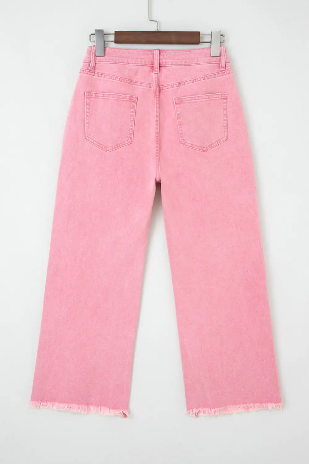 Wide Leg Cropped Peach Blossom Acid Jeans