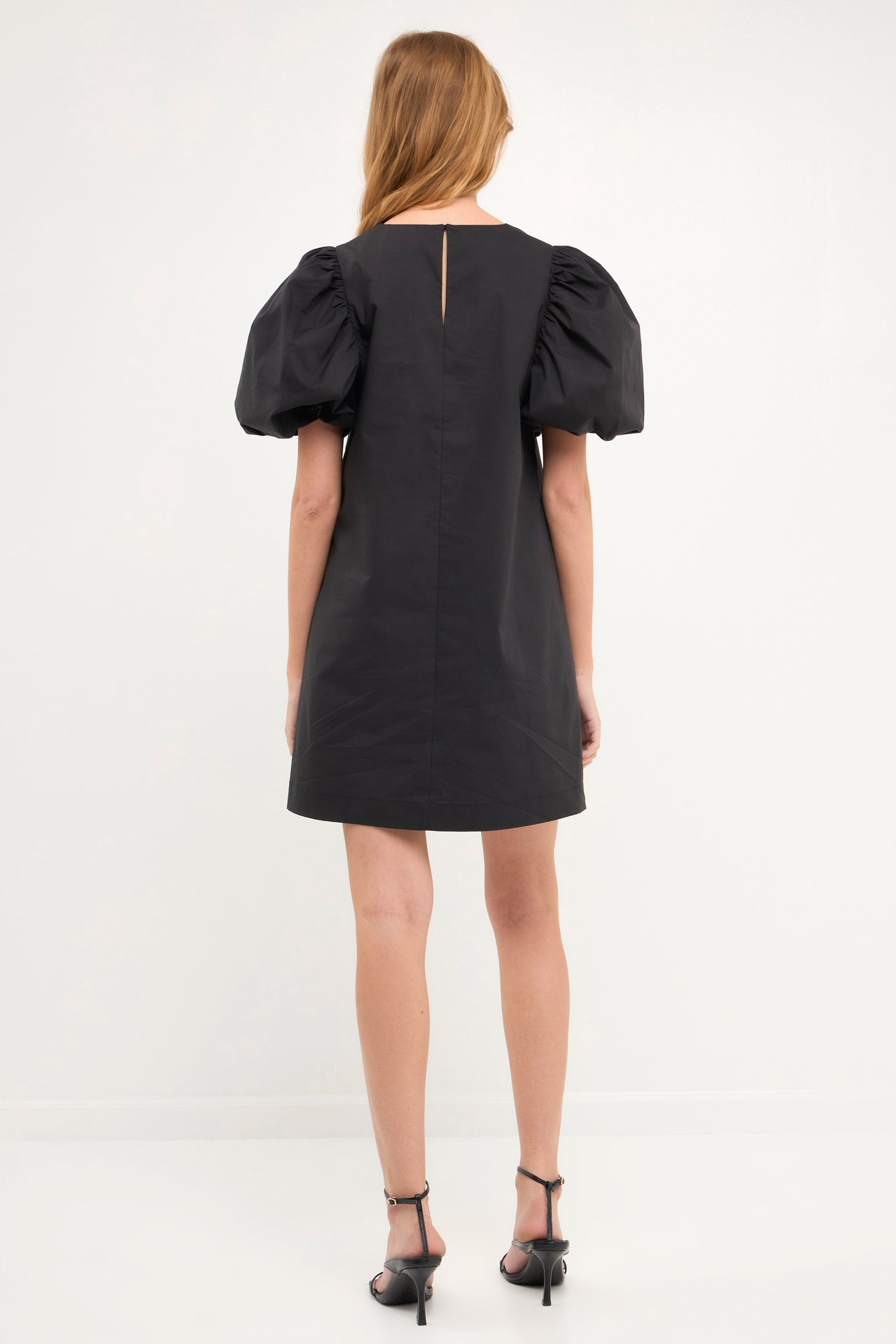 Puff Sleeve A-line Shift Mini Dress