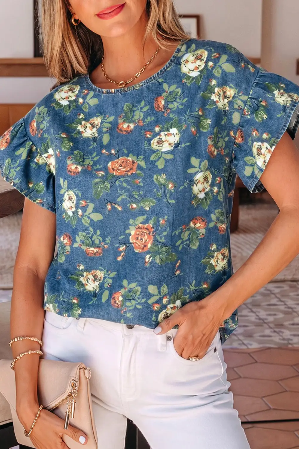 Ashleigh Ruffled Short Sleeve Tee