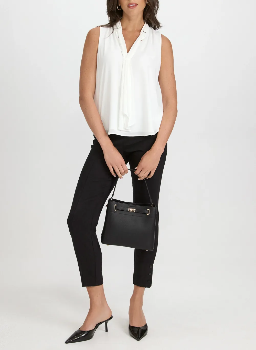 Lace V-Neck Tie-Front Top