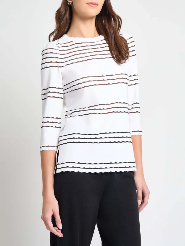 Hollow Out Striped Tunic