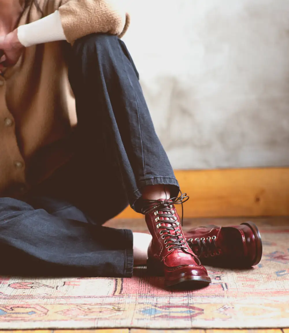 Lace-Up Rugged Combat Boots