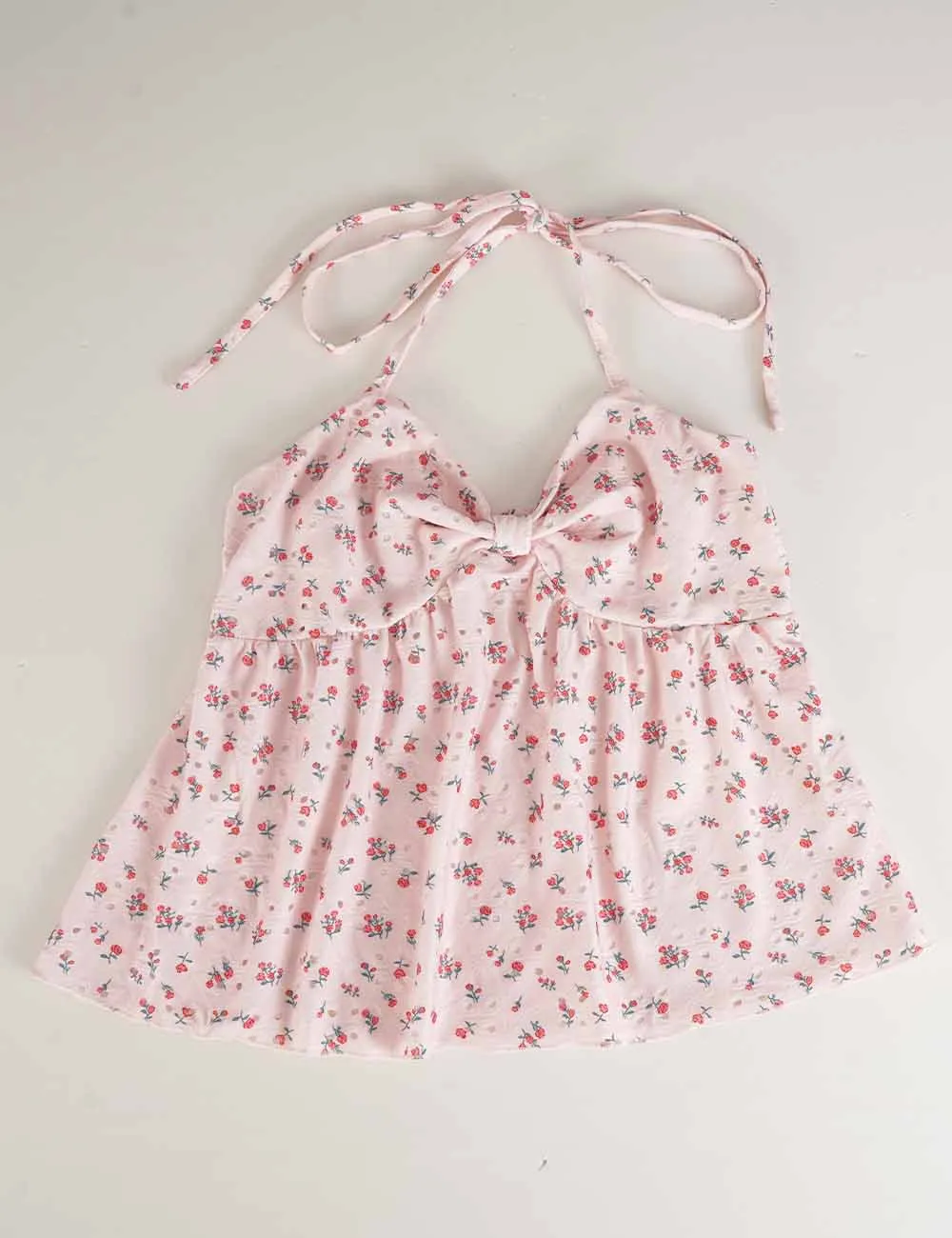 Eyelet Halter Sleeveless Top
