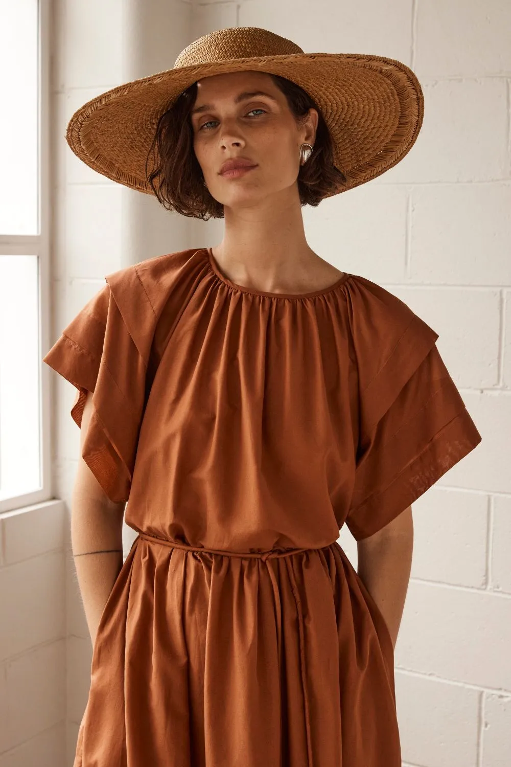 portray dress - toffee