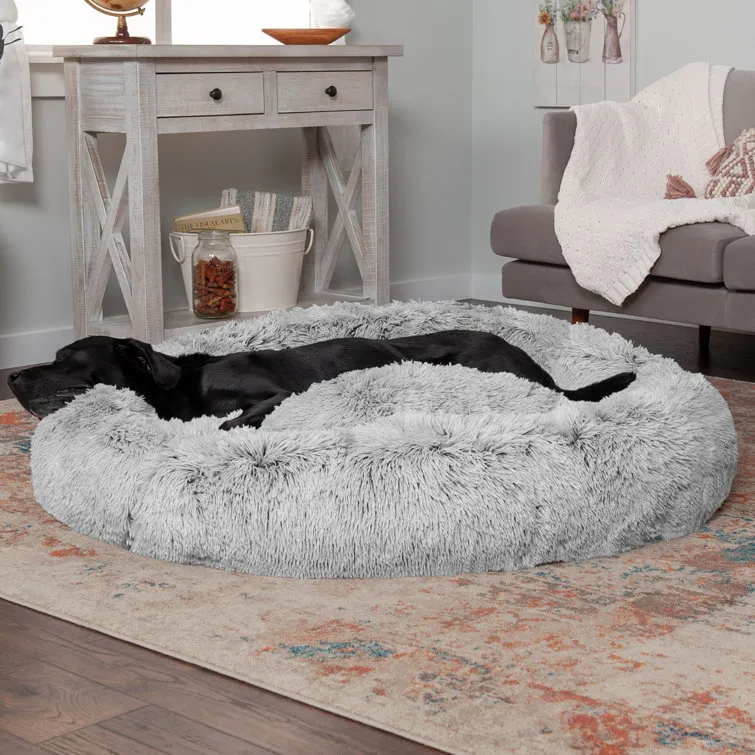 Calming Cuddler Long Fur Donut Bed