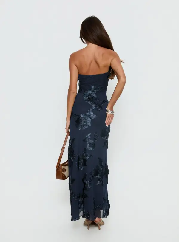 Cutout Detail Strapless Maxi Dress