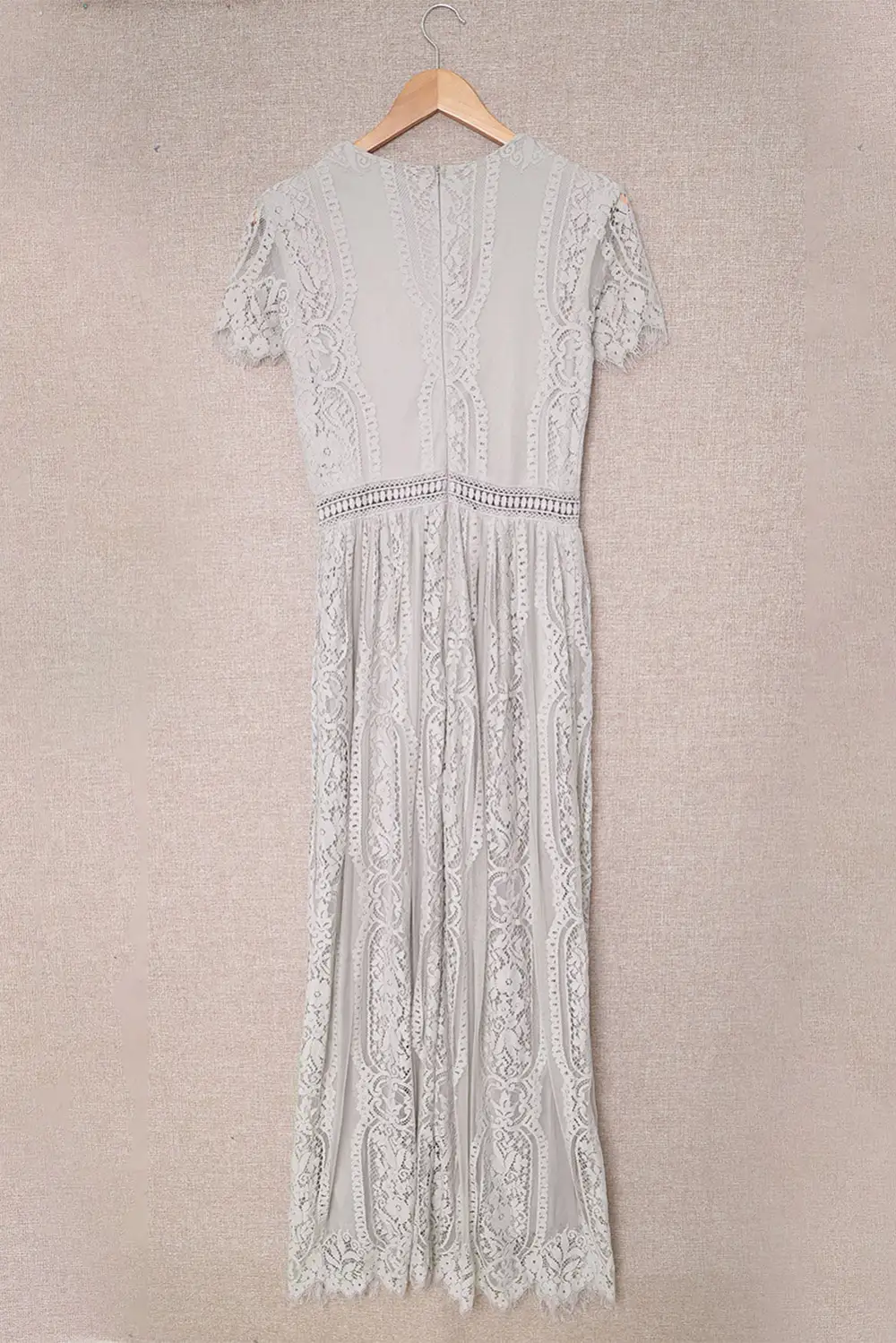 V-Neck Lace Maxi Dress