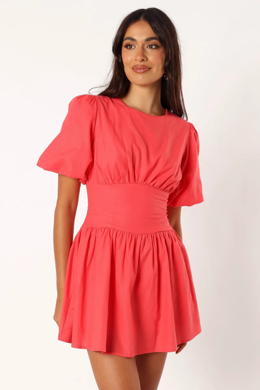 Alfie Mini Dress - Coral Red