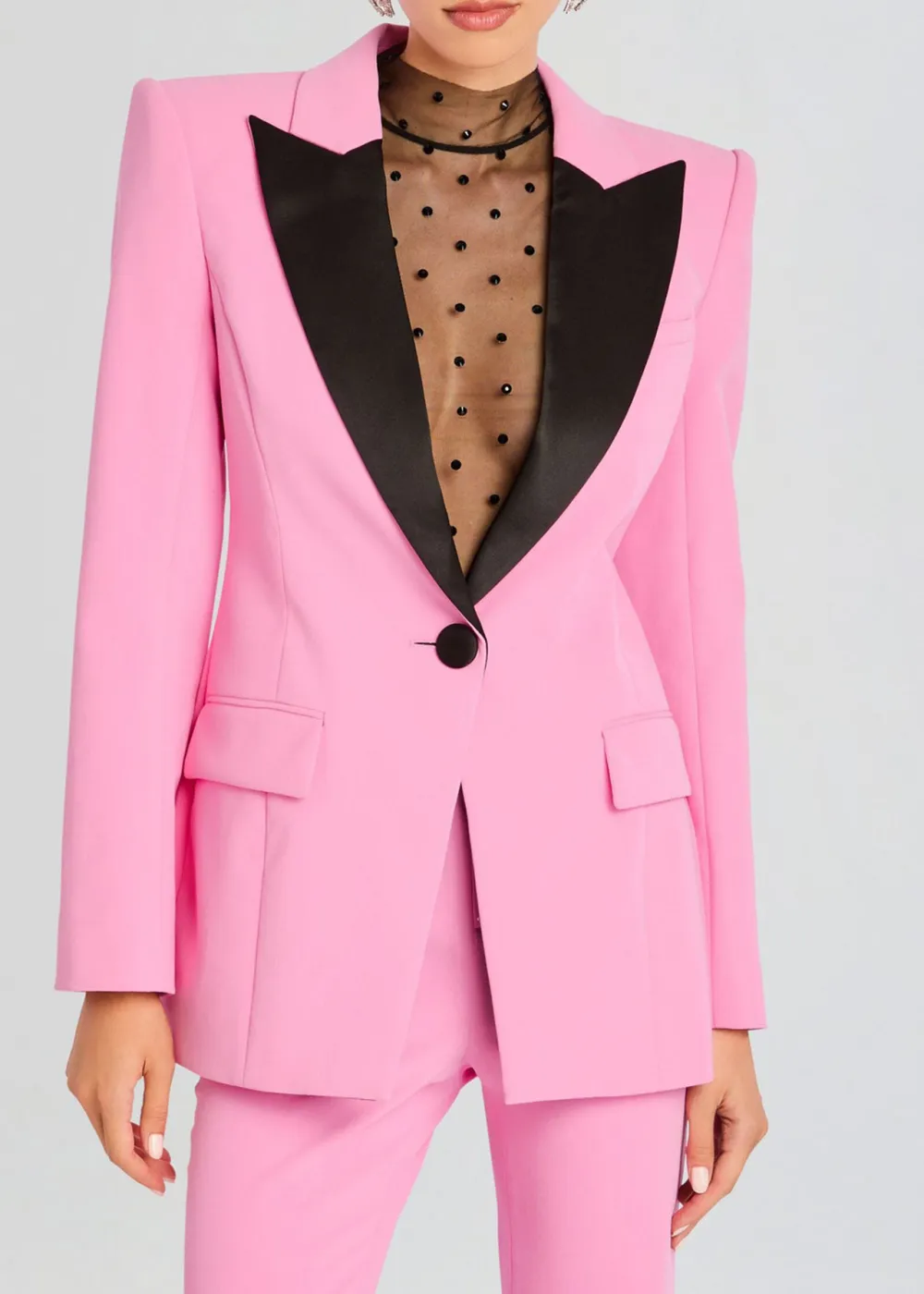 Lapel Pink Blazer