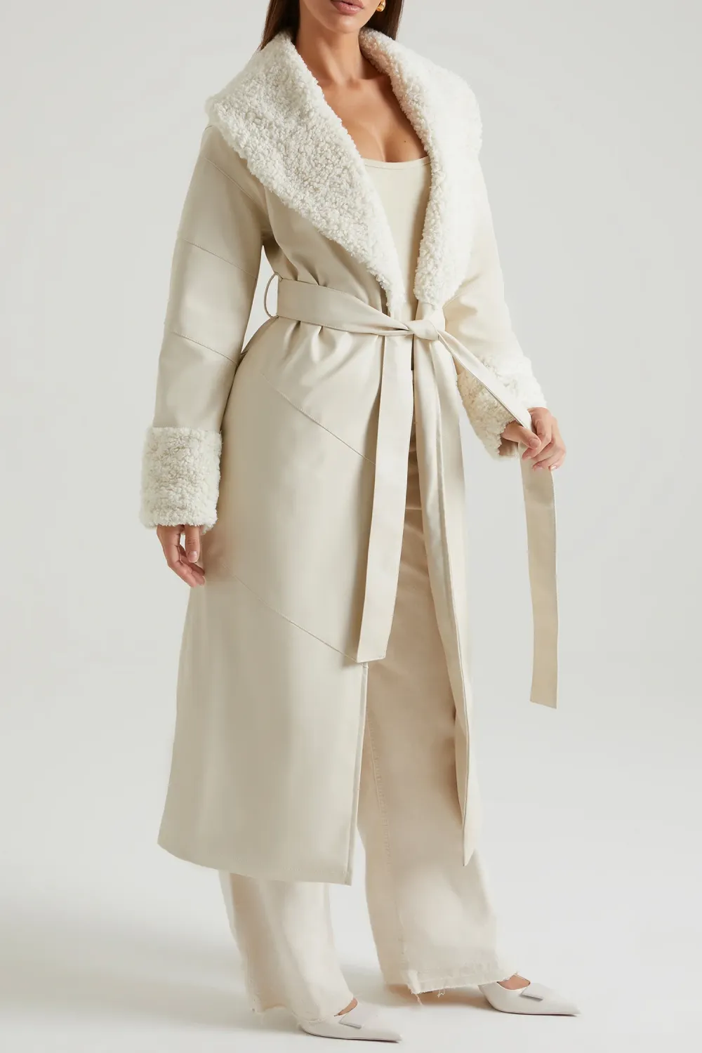 Oversized Warm Tie Waist Coat