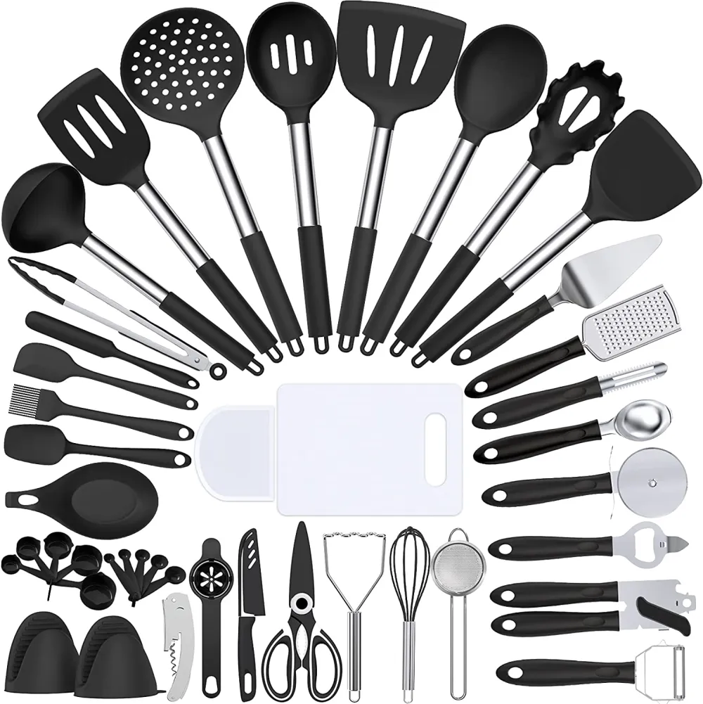 (Store Closing Sale) Silicone cooking tool set, chef 43 pieces heat-resistant kitchen tools