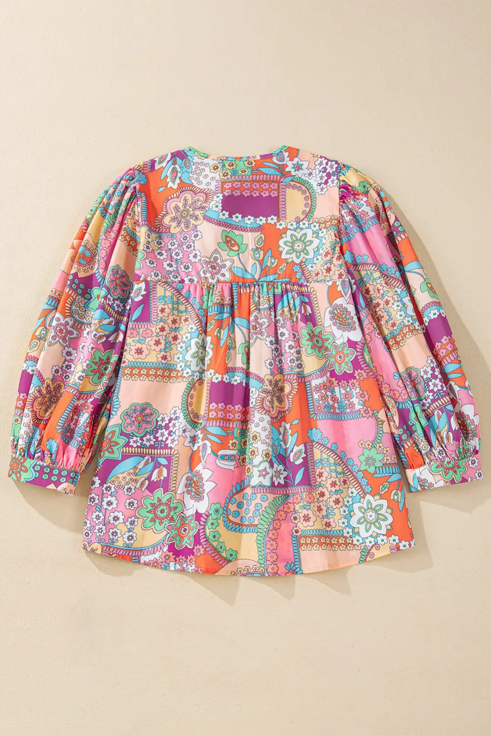Floral Pleated Boho Blouse