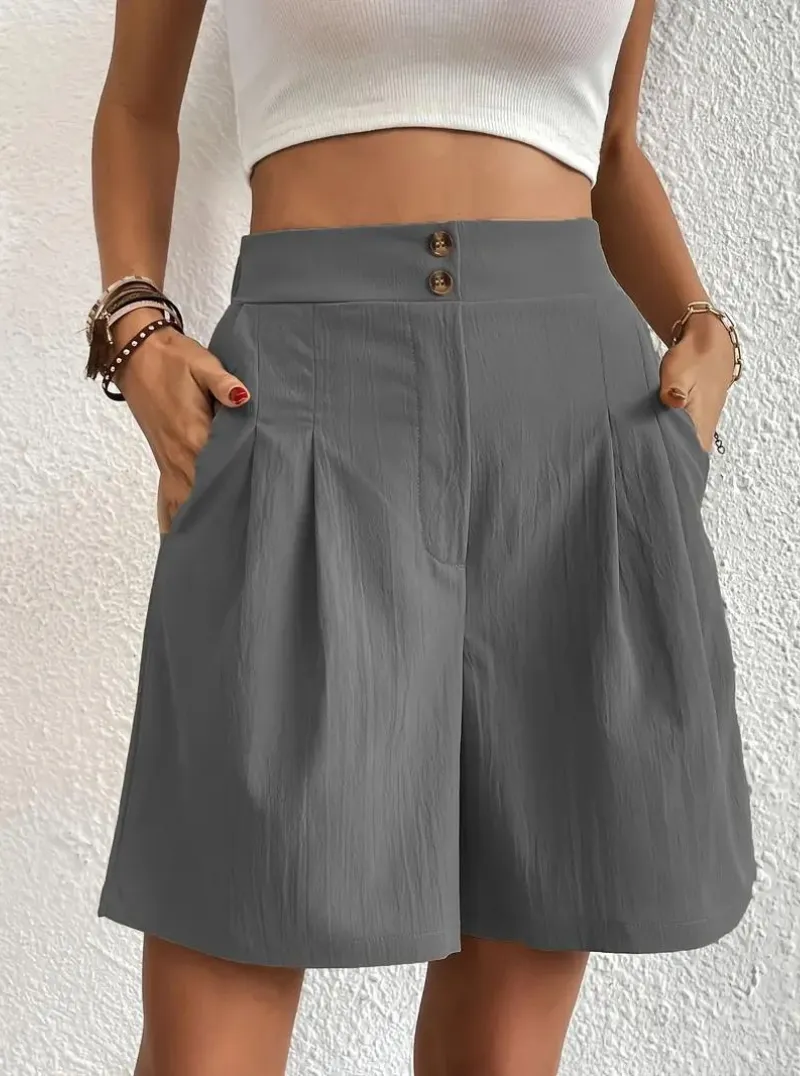 High Waisted Pleated Shorts