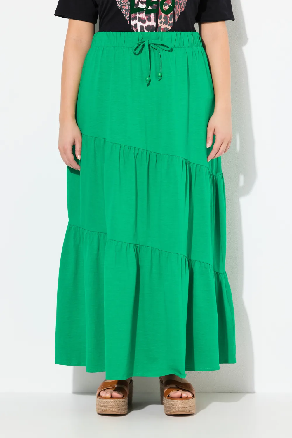 Solid Color Flared Skirt