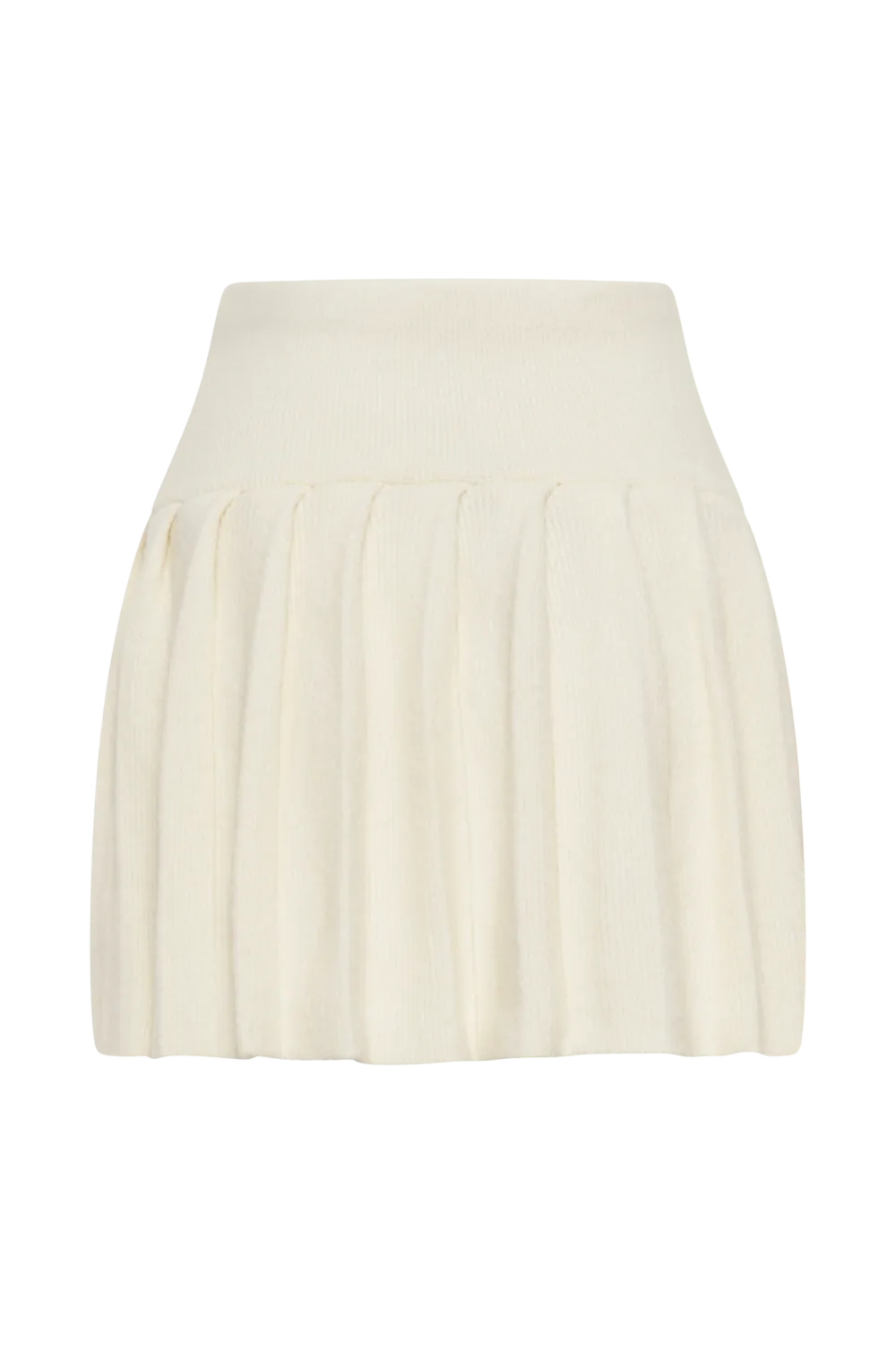 Pleated Knit Mini Skirt