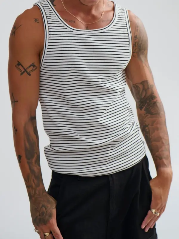 Leisure And Comfortable Versatile Stripe Tank Tops