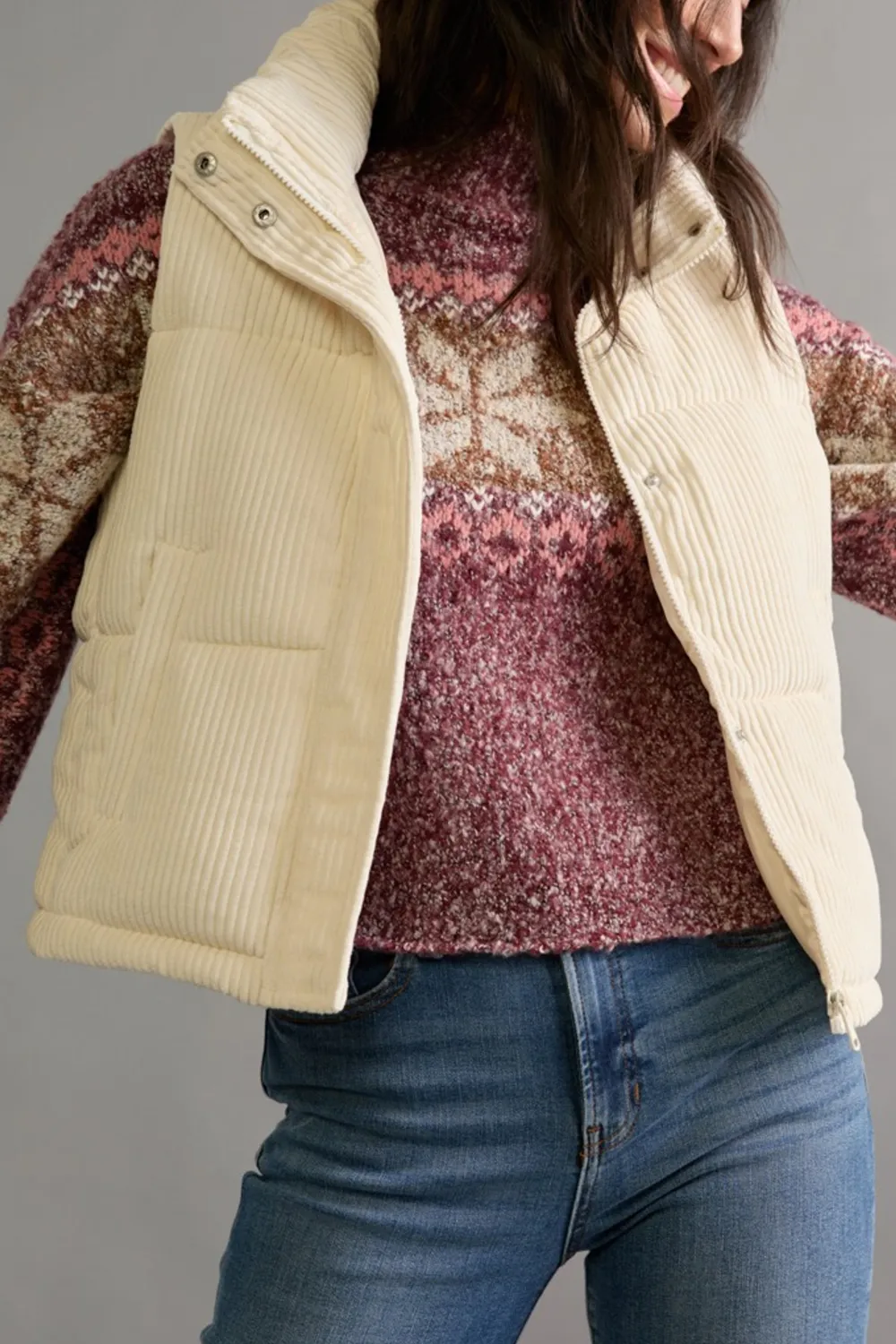 Cream Corduroy Vest