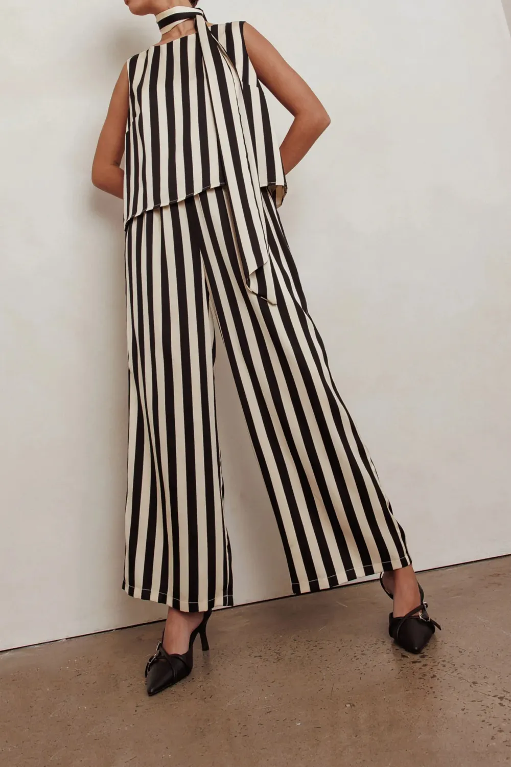 Elegant Striped Loose Wide Leg Pants