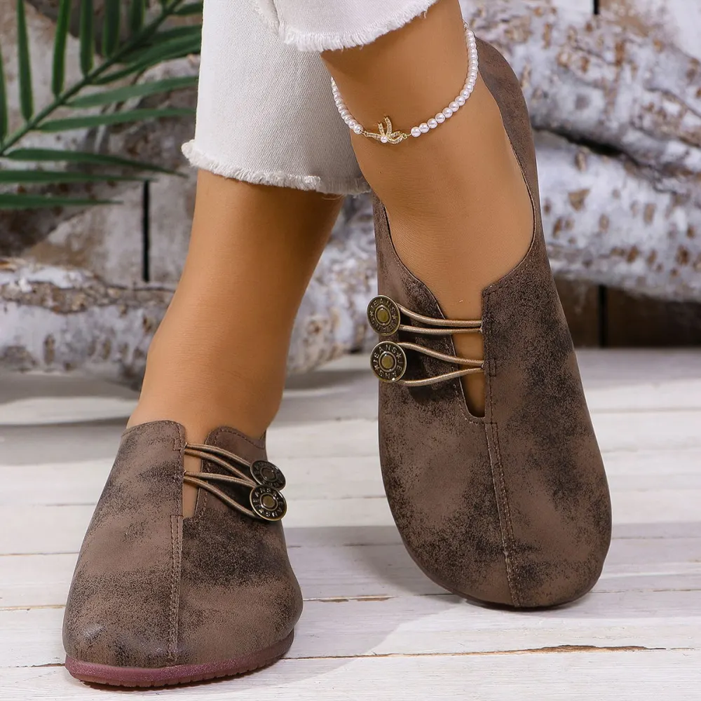 New Casual Slip-On Flats for Women Round Toe Low Cut