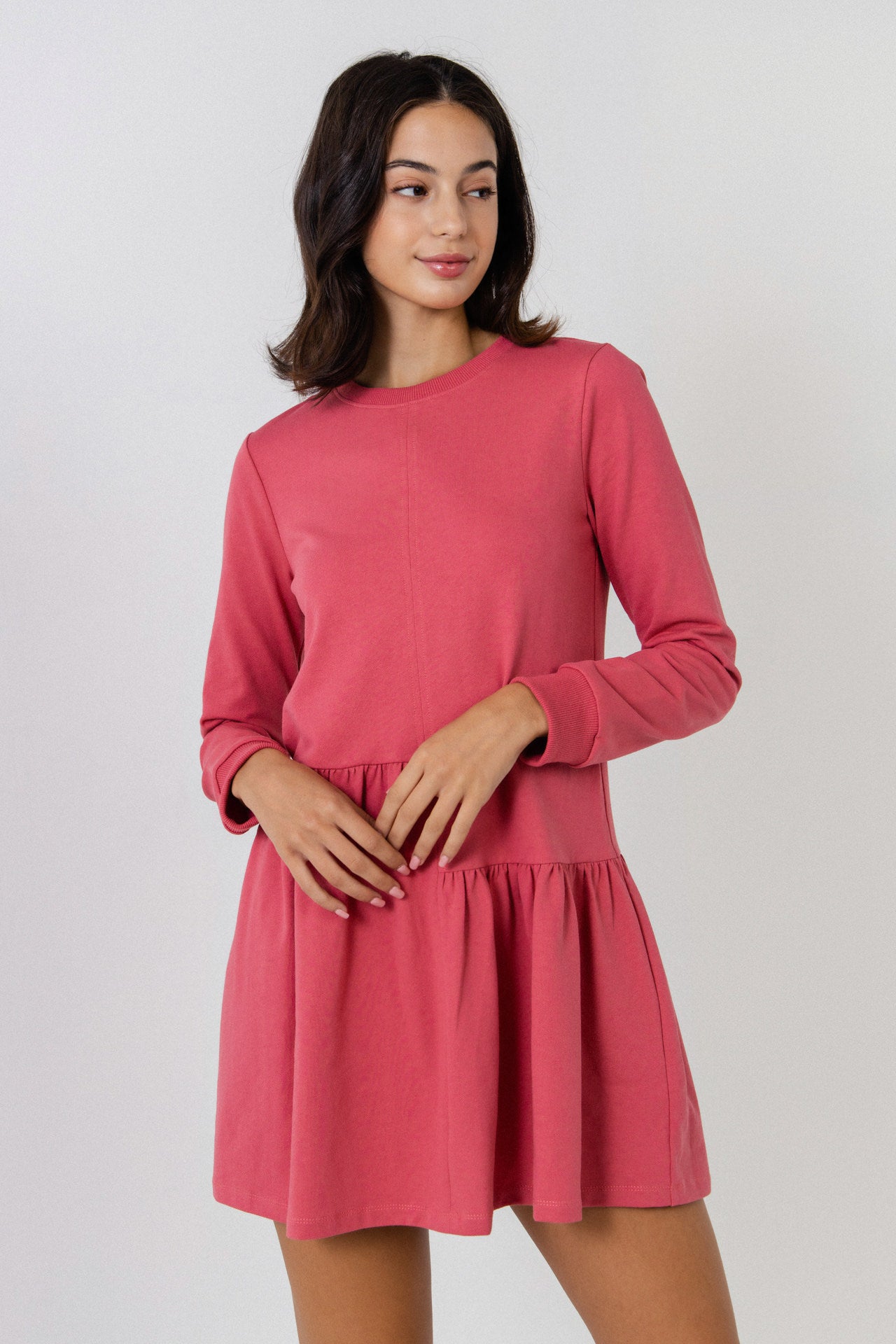 Knit Unbalanced Seam Dress