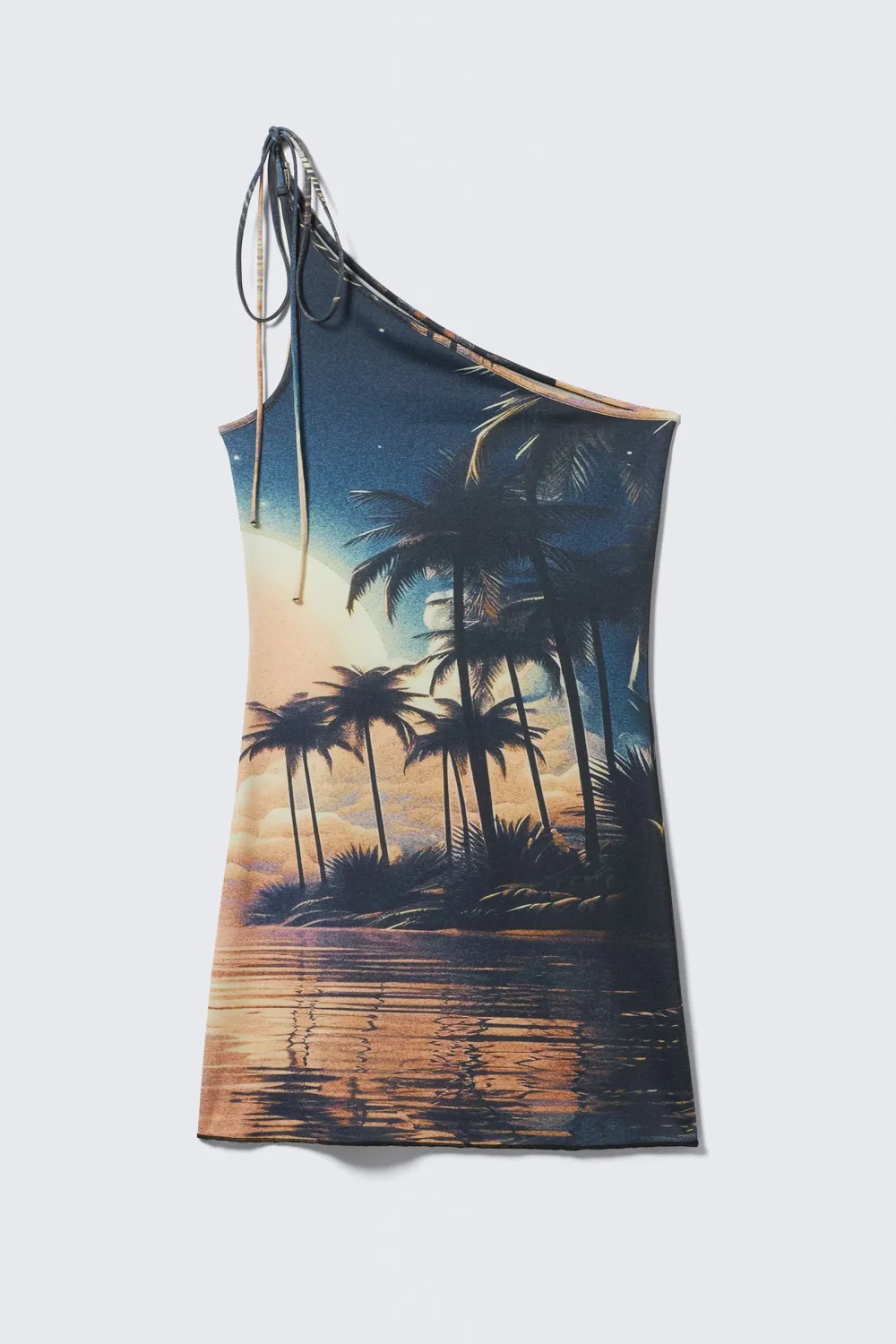 Tie One Shoulder Sleeveless Dress
