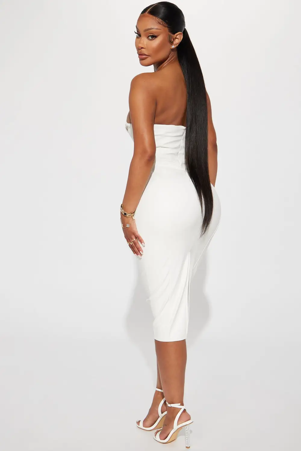 Adelina Midi Dress - White
