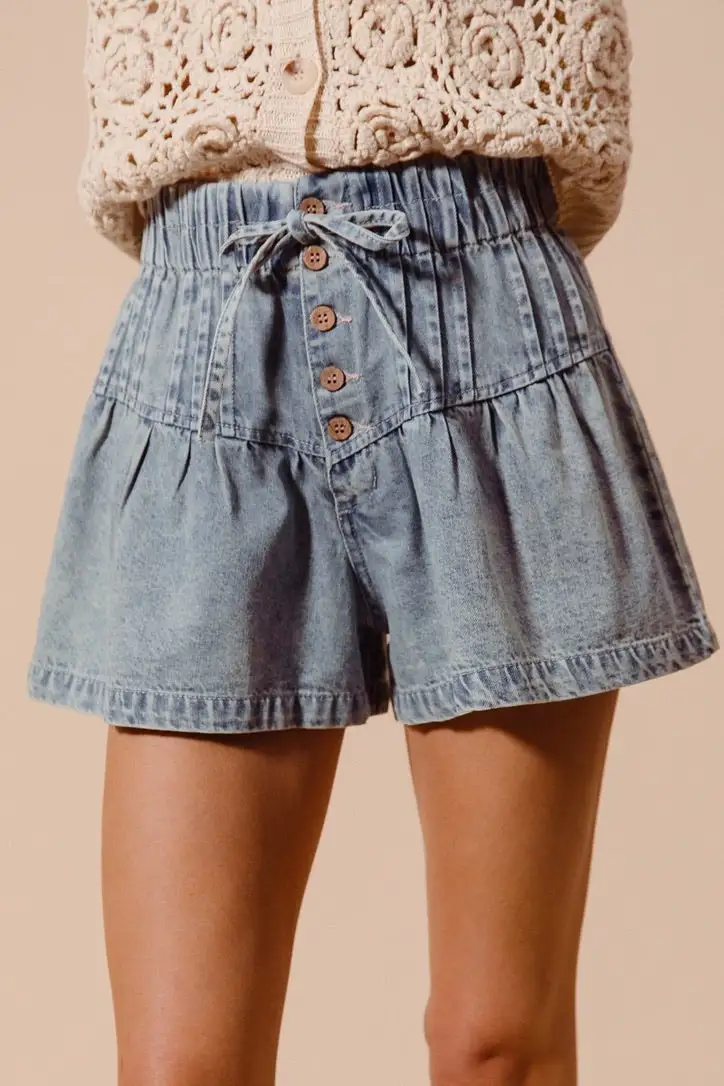 Modern Roomy Drawstring Cotton Blend Casual Shorts