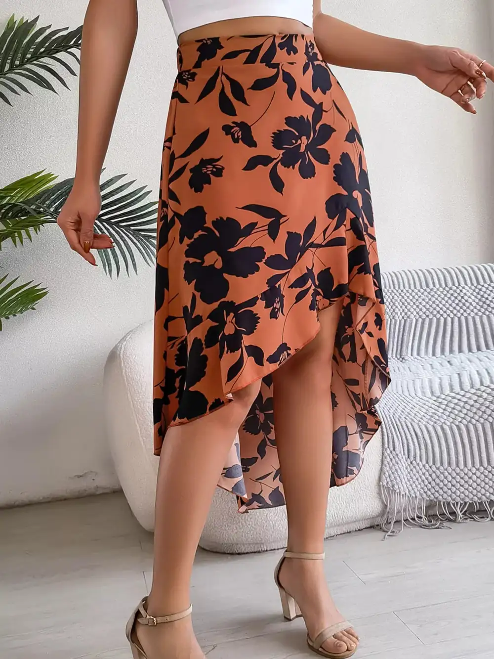 Ruffle Floral Skirt