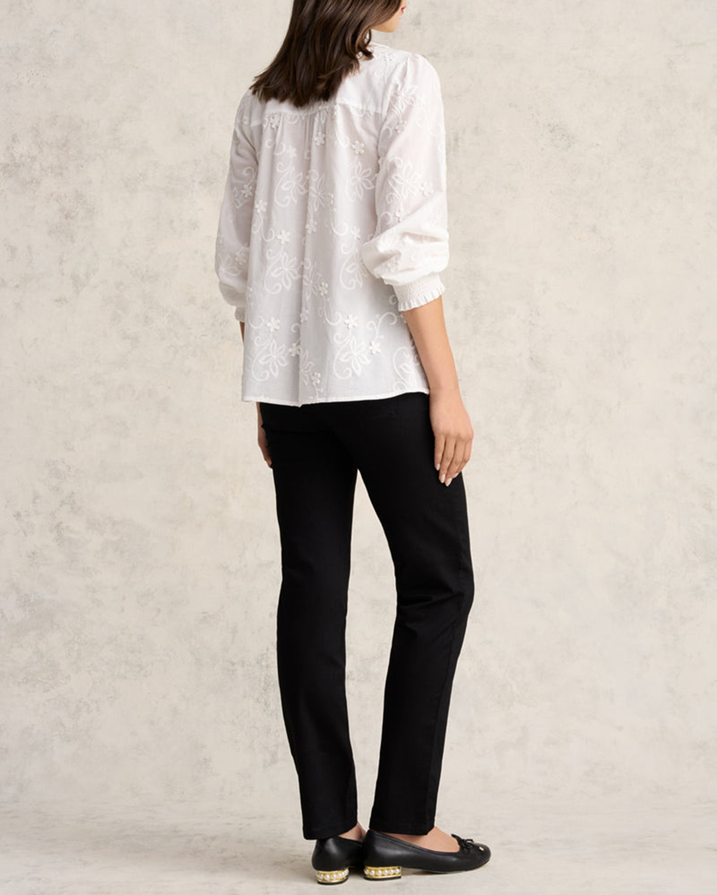 3D Floral Cotton Blouse