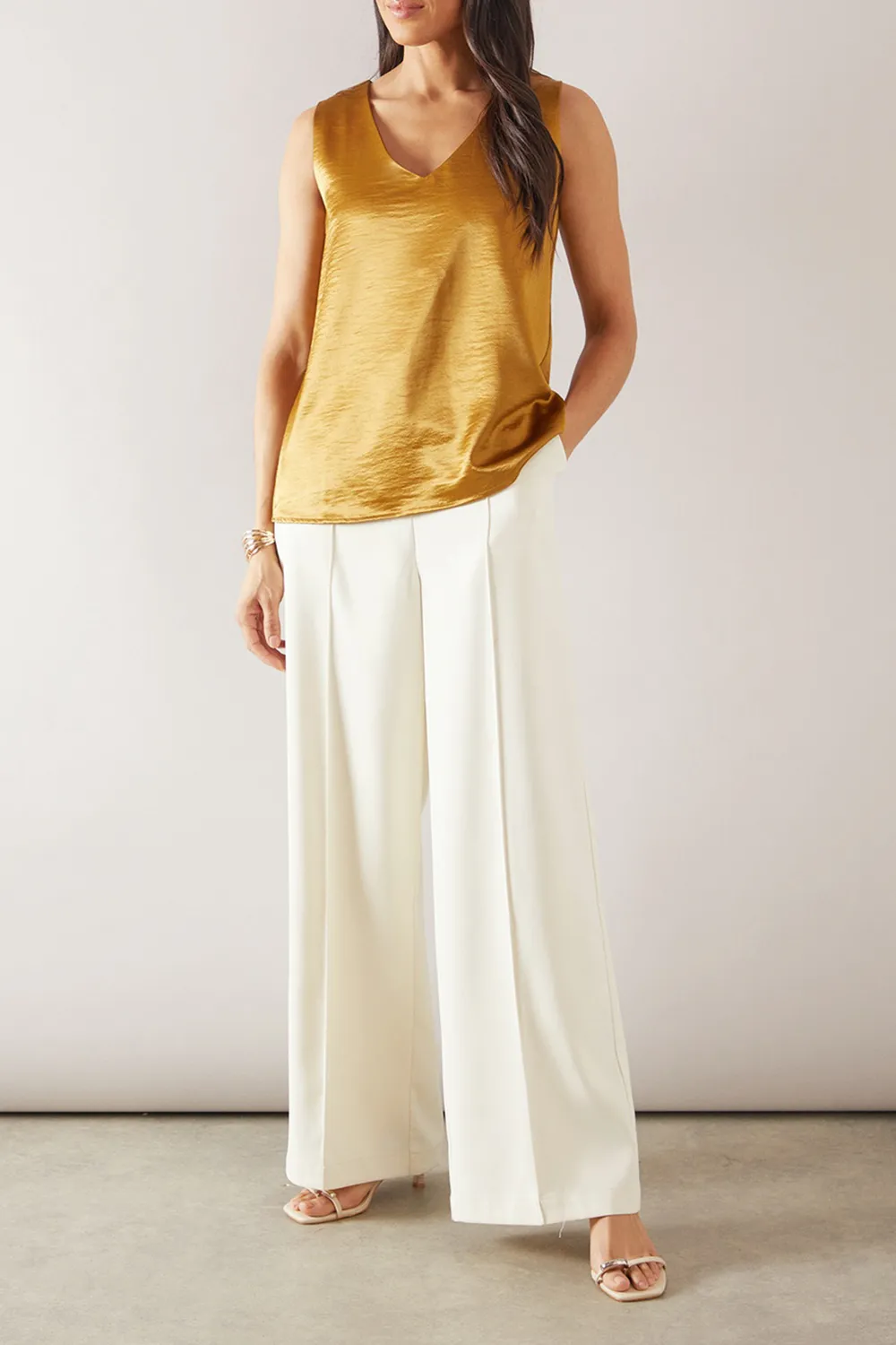 Luxurious Shiny Satin V-Neck Women's Vest