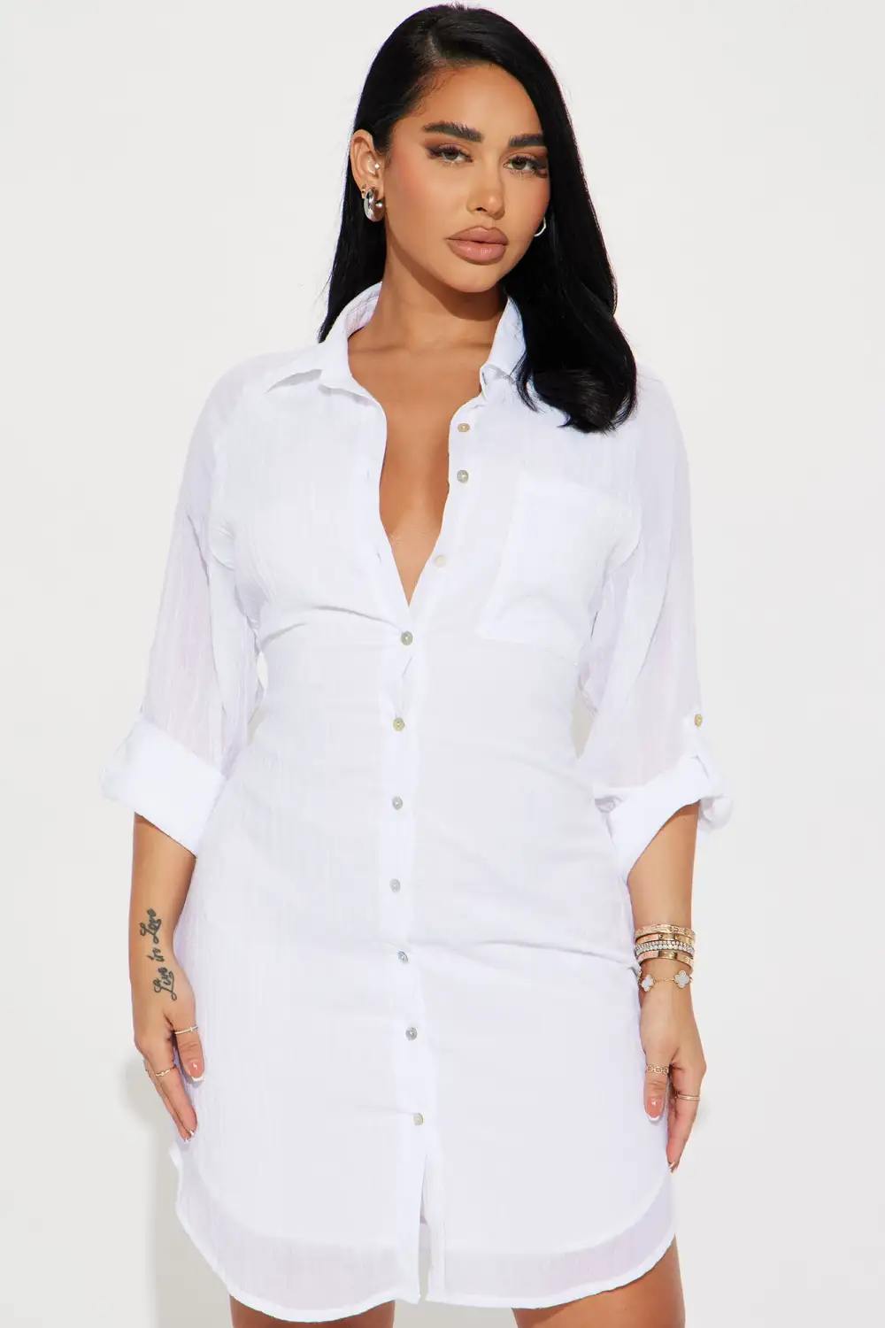 Out Of Office Midi Dress - White