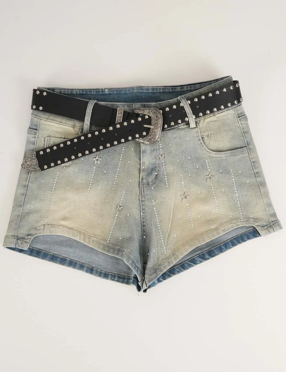 Rhinestone Star Denim Shorts