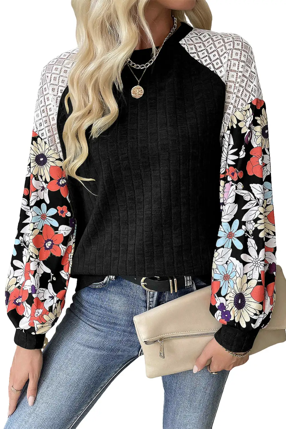 Soft Floral Long Sleeve Blouse