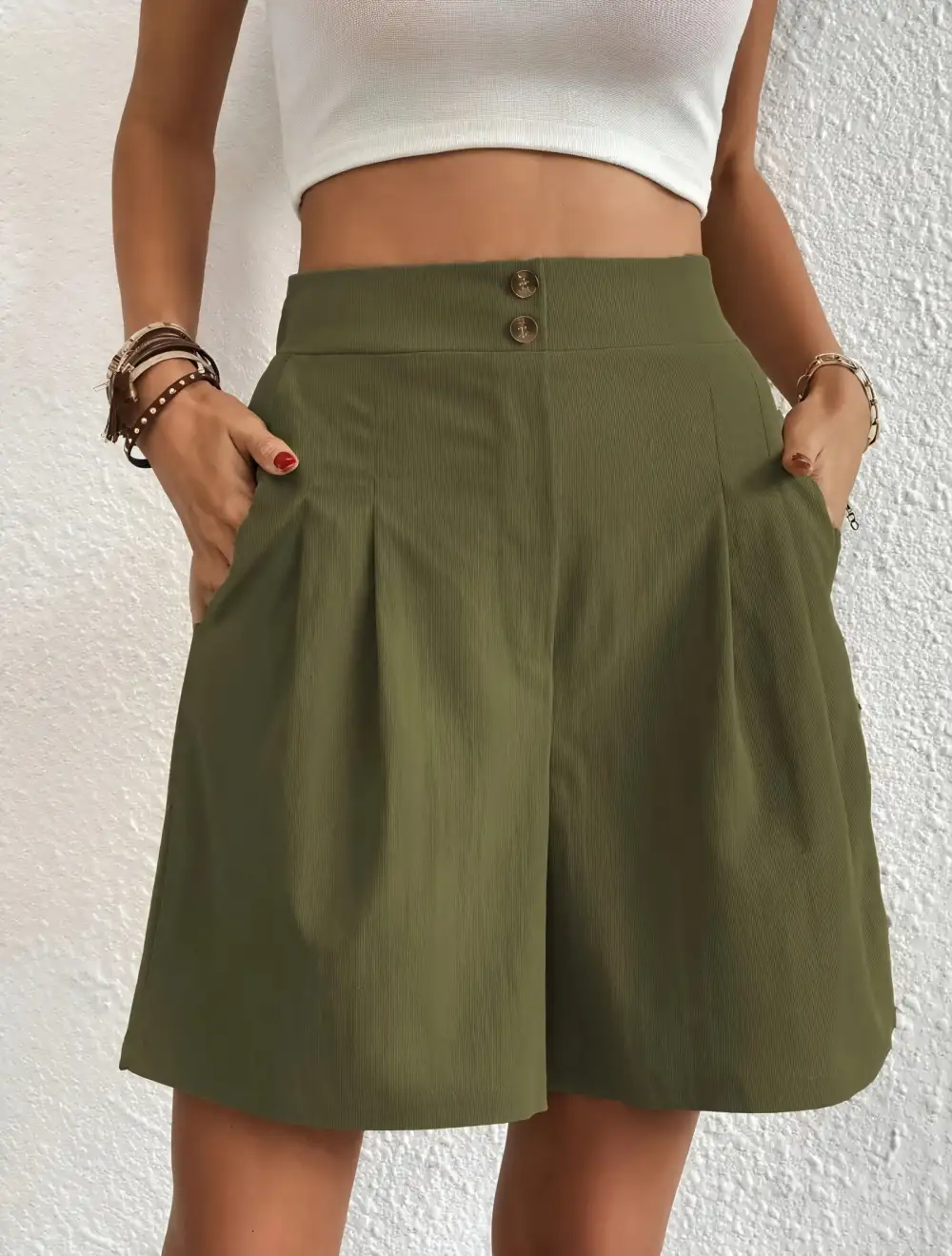 High Waisted Cargo Shorts