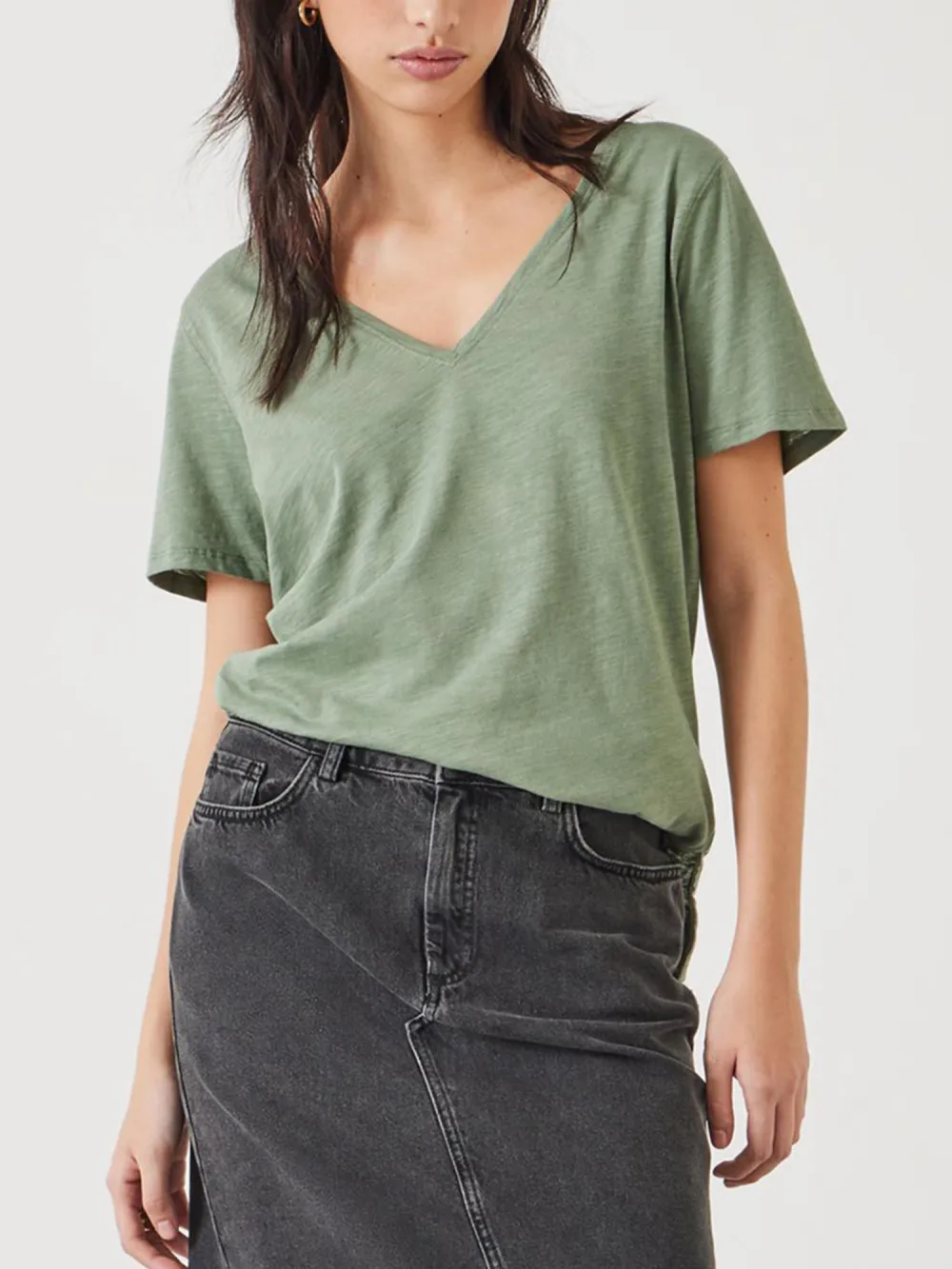 Kali Cotton Slub V-Neck T-Shirt