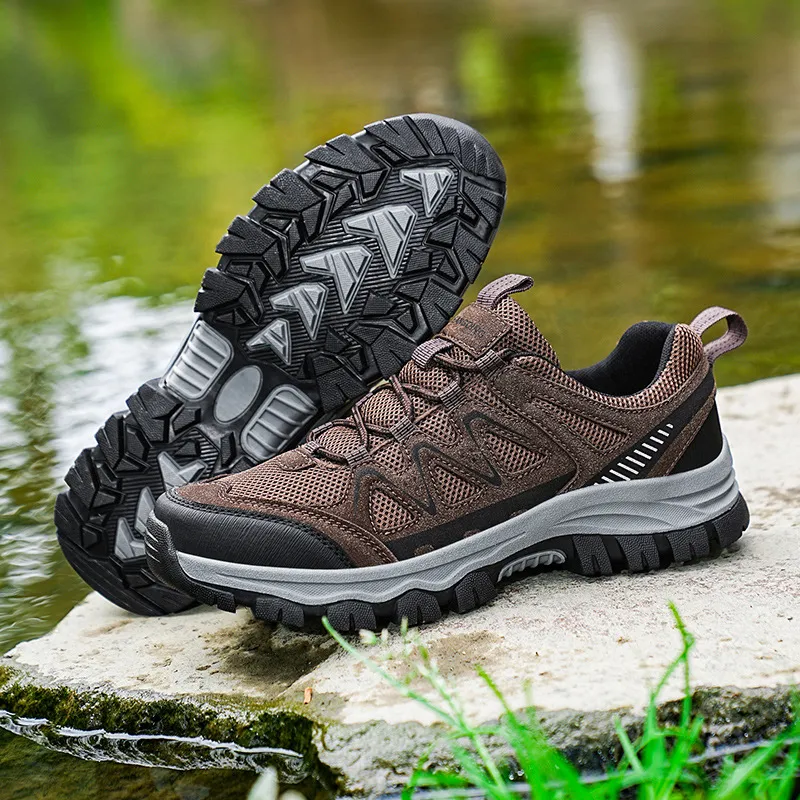 Men's Hiking Shoes Outdoor Non-Slip Trekking Boots Wear-Resistant Large Size Camping Athletic Running Trail Shoes